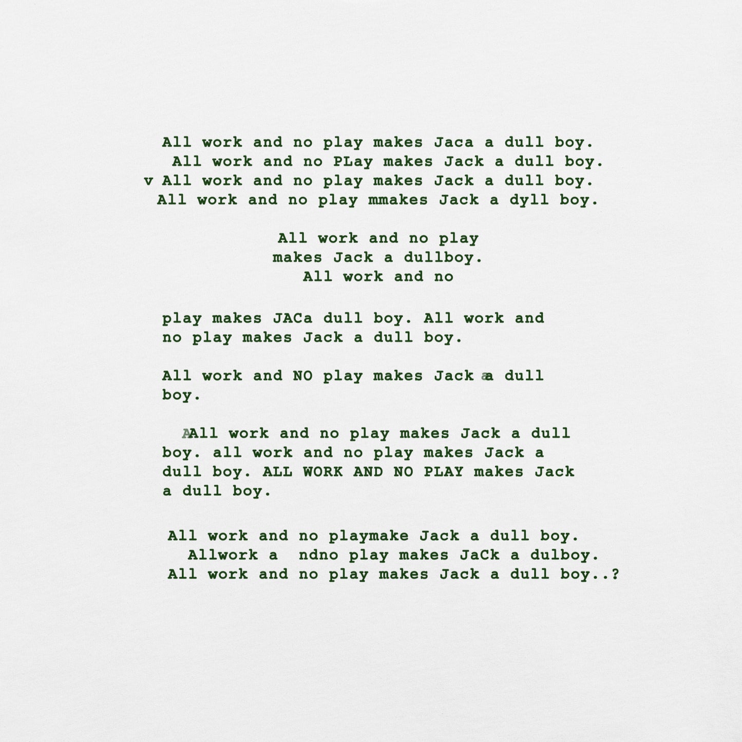 The Shining | All Work And No Play